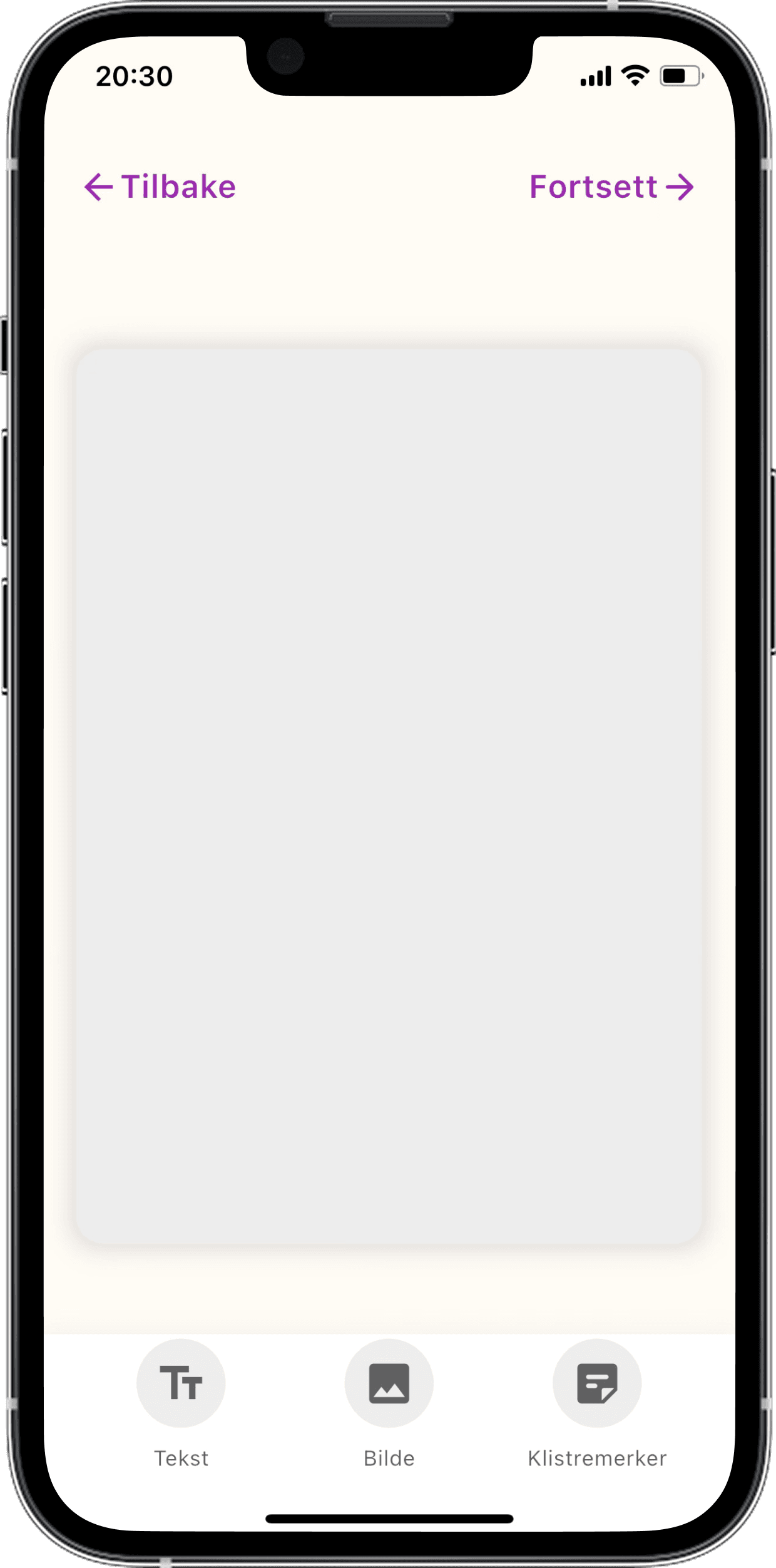 iPhone som viser Hilsen-appen med eksempel på digitalt gratulasjonskort